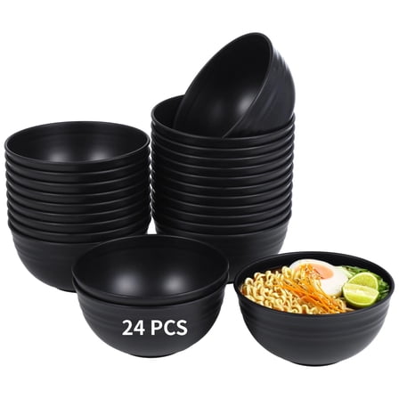 24 Pack Wheat Straw Bowls, Unbreakable Eco-Friendly Cereal & Soup Bowls, Microwave and Dishwasher Safe, Stackable Dinnerware Set