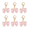 thumbnail image 1 of Accesorios de zapatos de moda con 6 piezas de encantos para cordones de zapatos en tono rosa y dorado, 1 of 5
