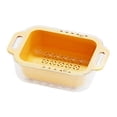 thumbnail image 1 of Colador de fregadero de doble capa, cesta coladora de fregadero extensible, para lavar verduras y frutas, coladores de cocina, amarillo, 1 of 5