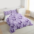 thumbnail image 3 of Homewish Purple Butterflies 3 Pieces Queen Comforter Set For Girls,Chic Floral Dandelion Ultra Soft Bedding Sets,Dreamy Princess Bedding Comforter Set,Lightweight Room Decor,Reversible, 3 of 8