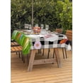 thumbnail image 2 of Outdoor Tablecloth with Umbrella Hole and Zipper, Easter Bunny Rectangle Table Cloth 60x120 Inch Waterproof Tablecloth, Spring Easter Eggs Floral White Black Plaid Picnic Table Cover for Patio, 2 of 7