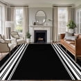 thumbnail image 2 of 5x7 Area Rugs, Black Striped Non-Skid Rubber Backing Large Rectangle Rugs - Living Room Bedroom Home Office, Farmhouse Black White Stripes Indoor Floor Mat Carpets Washable Rug, 2 of 9