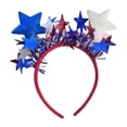 thumbnail image 2 of Diadema del 4 de julio con estrellas azules, rojas y blancas. Accesorios para fiestas y festivales con temática de bandera estadounidense para mujeres y hombres., 2 of 5