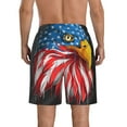 thumbnail image 3 of Kdxio Eagle Head With American Flag Pattern Mens Casual Shorts - Drawstring Summer Beach Sports Shorts for Men, 3 of 5