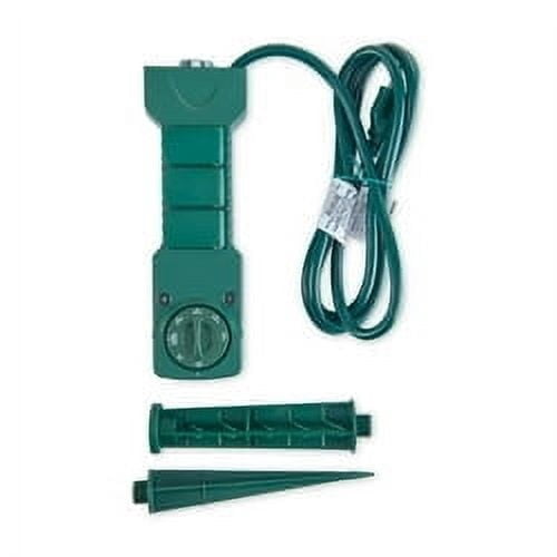 Outdoor 3-Outlet Power Stake with Timer, 1250 Watts, Green, 6', by Holiday Time