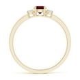 thumbnail image 2 of ANGARA Natural Classic Ruby and Diamond Three Stone Engagement Ring in 14K Yellow Gold for Women (Size-4mm) | July Birthstone, Birthday, Anniversary, Jewelry Gift for Women | Natural Ruby Ring, 2 of 10