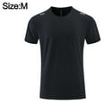 thumbnail image 2 of Camisas de entrenamiento negras para hombre Camisa atlética de manga corta de rendimiento de secado rápido Top transpirable informal, 2 of 6