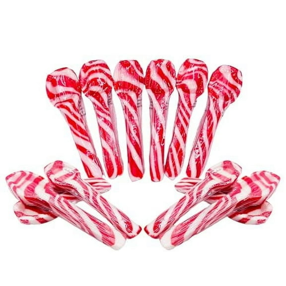 Sprinkle Me This | Peppermint Spoons | 12 Count Package | Christmas Themed Candy Spoons | Traditional Peppermint Flavor