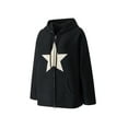 thumbnail image 3 of Caoirhny Women Hooded Jacket with Pentagram Pattern, Smooth Zipper Loose Version Spring Clothing, 3 of 9