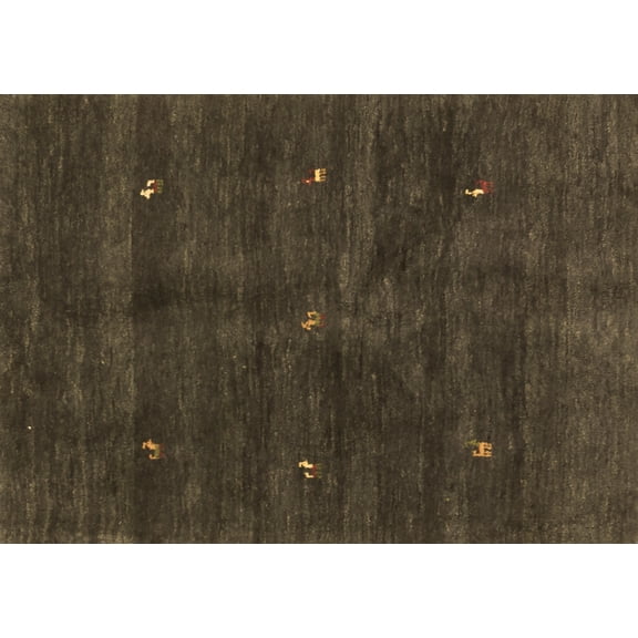 Ahgly Company Indoor Rectangle Abstract Brown Contemporary Area Rugs, 5' x 7'