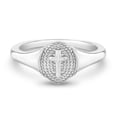 thumbnail image 1 of 925 Sterling Silver Size 3 Small Signet Religious Cross Ring for Little Girls, 1 of 6