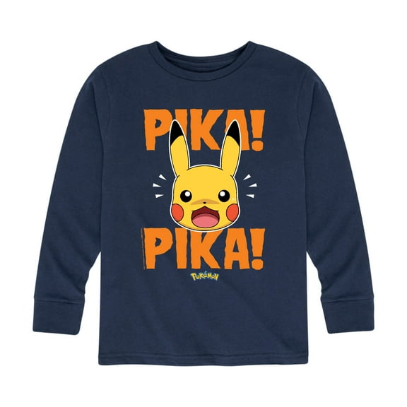 Pokémon - Pika Pika Scared - Youth Long Sleeve Graphic T-Shirt