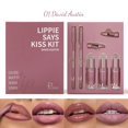 thumbnail image 4 of Long Lasting Lip Stain Set Liquid Lipstick + Lip Gloss + Plumping Lip Gloss + Lip Liner 5 In 1 Lipstick Set, 4 of 9
