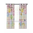 thumbnail image 7 of Happy Easter Blackout Curtains for Bedroom, Spring Colorful Eggs Butterfly Plaid Checkered Thermal Insulated Kitchen Drapes with Grommets, Light Blocking Window Treatment, 2 Panels 52" x 54", 7 of 7