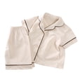 thumbnail image 1 of Odeerbi 6M-4Y Niños Niñas Pijama de Verano de Algodón Con Solapa Muescada Camisa de Manga Corta Conjunto de Pantalones Cortos Suave Ropa de Dormir Conjunto de Pijama, 1 of 8