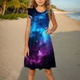thumbnail image 2 of LNWUY Toddler Girls Fashion Star Printed Fly Sleeve Dress Summer Kids Dresses Sleeveless Round Neck Dresses Multicolor 7 Years, 2 of 6