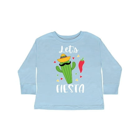

Inktastic Cinco De Mayo Let s Fiesta Cute Cactus with Sombrero Gift Toddler Boy or Toddler Girl Long Sleeve T-Shirt
