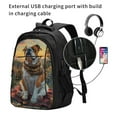 thumbnail image 2 of Pofeuu Flower Field Cute Bulldog Print Storage Laptop Backpack with USB Charging Port[Water Resistant] College Computer Bookbag Fits, 2 of 7