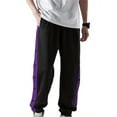 thumbnail image 2 of Bamboohart Men‘s Tear Away Pants  Loose Fit Basketball Pants High Split Snap Button Sweatpants, 2 of 7