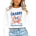 thumbnail image 4 of If Crabby Please Return to the Beach Sweatshirt Funny Coastal Crab Crewneck for Women Kids Family White Sweatshirt Adult L, 4 of 8