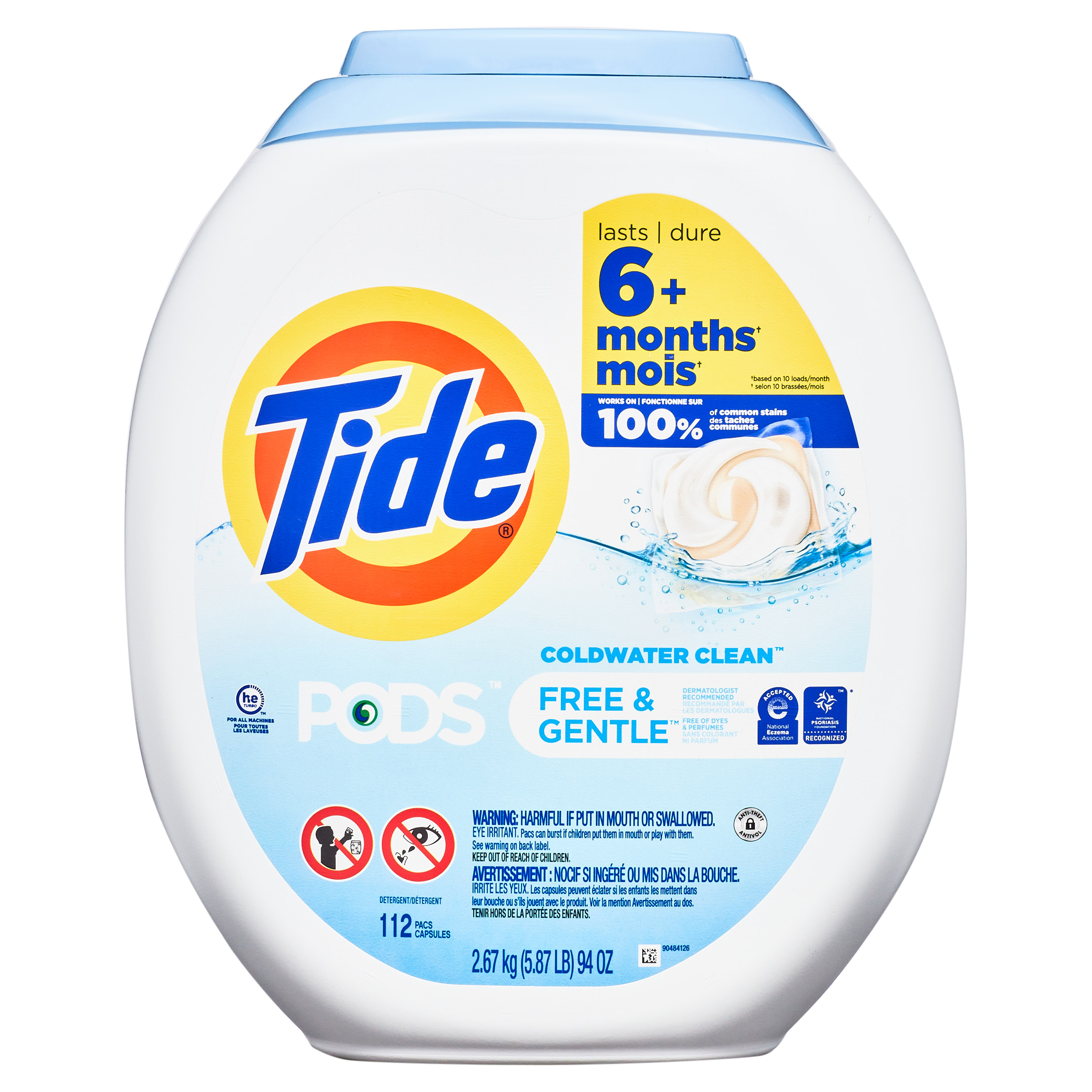 Tide Free & Gentle Laundry Detergent Pods, 112 Count photo 1