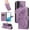Purple, variant on Wallet Phone Case for Samsung Galaxy S22 Plus with Credit Card Slot, PU Leather Flip Case with Lanyard for Women Girls Military Grade Drop Protection for Samsung Galaxy S22 Plus, Purple