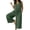 Green, variant on Qiopertar Linen Jumpsuit for Women V-Neck Sleeveless Waist Drawstring Casual Loose Romper Pants Solid Color Button Front Comfy Relaxed Beach Vacation, Black XXL