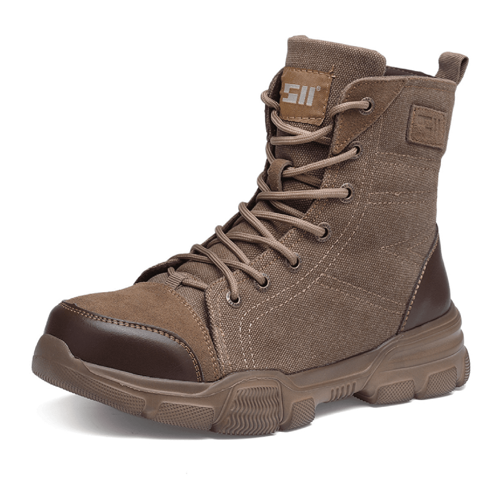 Men High Top Army Desert Steel Toe Work 