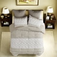 thumbnail image 4 of Farmhouse Bedding Sets 3Piece Cotton Comforter with Chenille Tufting Taupe Full/Queen, 4 of 10