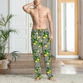 thumbnail image 5 of Mens Pajama Pants - Soft Sleep & Lounge Pants for Men, Lemons on Striped Cuteness Casual PJ Bottoms Pants with Pockets, 5 of 5