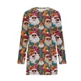 thumbnail image 4 of Dolkfu Long Sleeve Womens Fall Winter Tops Crew Neck Santa Claus Multicolor Flannel Pullover Tops Graphic Prints Retro Vintage Tops Multicolor,L, 4 of 6
