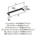 thumbnail image 5 of Amerock Balon 6-5/16 inch (160mm) Center-to-Center Matte Black Cabinet Pull, 5 of 6