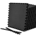 thumbnail image 1 of Costway 48 Tiles 1/2" Puzzle Floor Exercise Mat Interlocking Anti-slip EVA Foam Black, 1 of 9