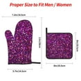 thumbnail image 2 of Pofeuu Colourful Glitter Print Oven Mitts and Pot Holders 4 pcs Set,High Heat Resistant 500 Degree Extra Thicken Long Kitchen Cotton Oven Glove for Cooking, 2 of 6