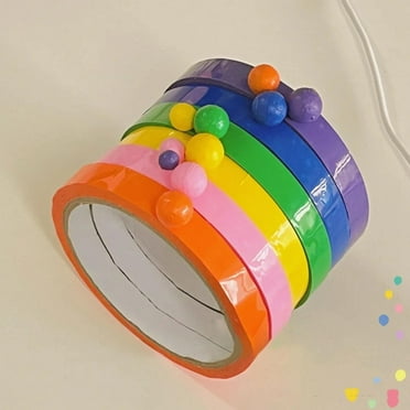 6 Pieces Sticky Ball Tape, 1.2cm, 6 Colors Game Funny Relaxing Crafts Sticky Ball Special Tape, for Adult Kids Craft Supplies