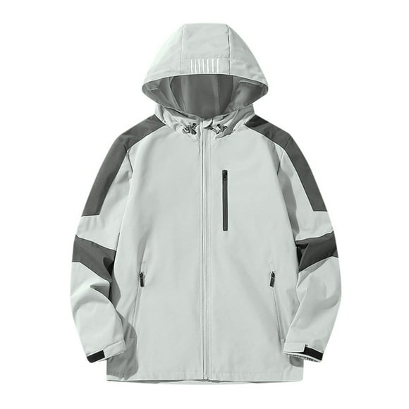 TIEVOSA Manteau Coupe-Vent pour Garçons et Filles pour Enfants Manteau de Sport Léger Coupe-Vent pour Enfants pour 8-10 Ans (Gris)