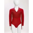 thumbnail image 2 of renvena Justaucorps de Ballet à Manches Longues pour Garçons, Tenue de Danse Latine Moderne, Rouge 6, 2 of 7