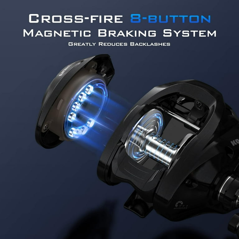KastKing Left Baitcasting Reel Megatron 200, 6.4:1 Gear Ratio, 7+1 Stainless Steel Bearings - Walmart.com KastKing Left Baitcasting Reel Megatron 200, 6.4:1 Gear Ratio, 7+1 Stainless Steel Bearings - Walmart.com