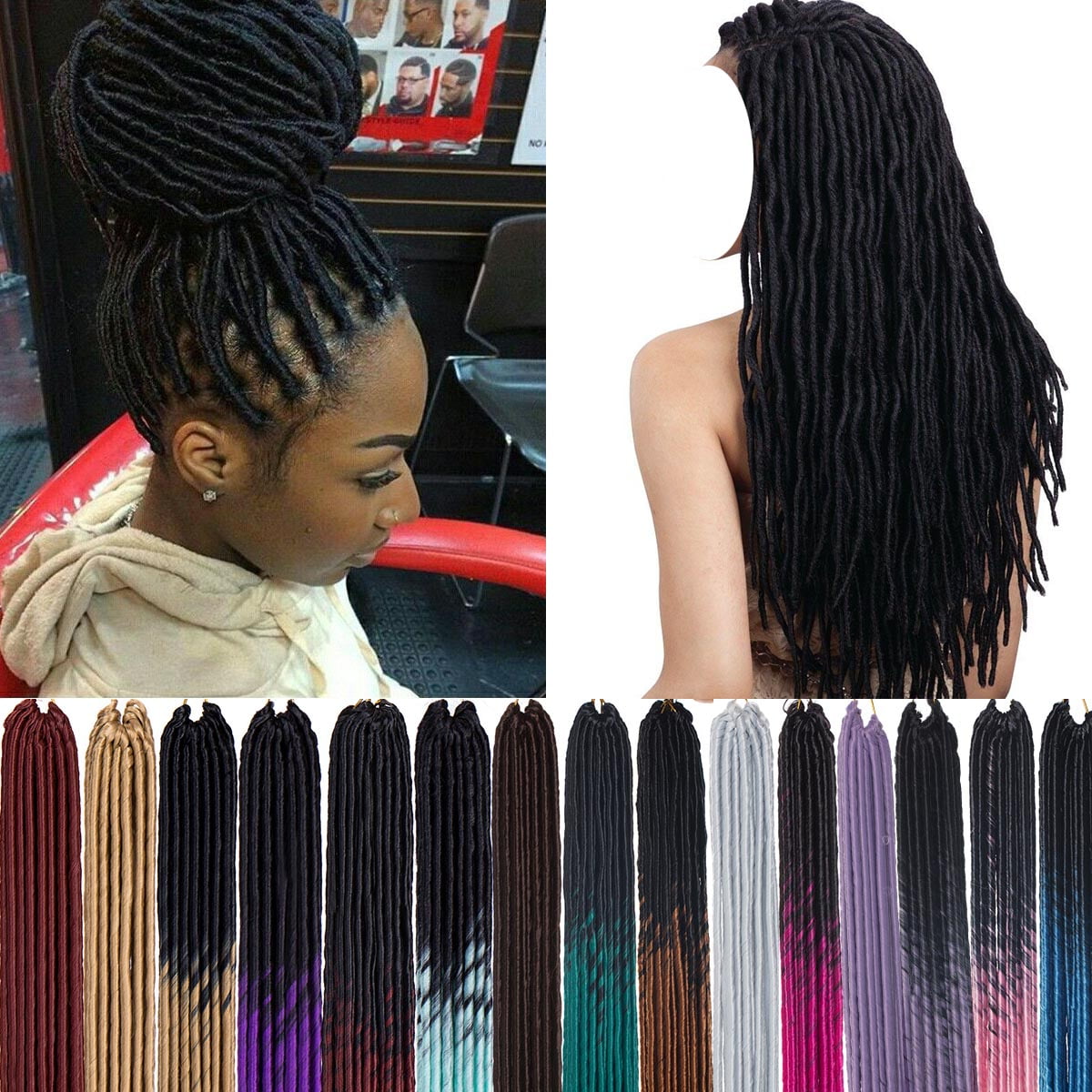SEGO New Straight Faux Locs Crochet Hair Curly New Soft Locs Crochet Hair  for Women Pre Looped Synthetic Goddess Locs Braiding Hair Extension -  
