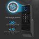 thumbnail image 3 of Cerradura de puerta inteligente, Cerradura de puerta de entrada sin llave Geevorks 5 en 1 Compatible con la aplicación Tuya, Cerradura de puerta con huella digital con teclado/tarjeta de contraseña/ll JFHHH pequeña, 3 of 5
