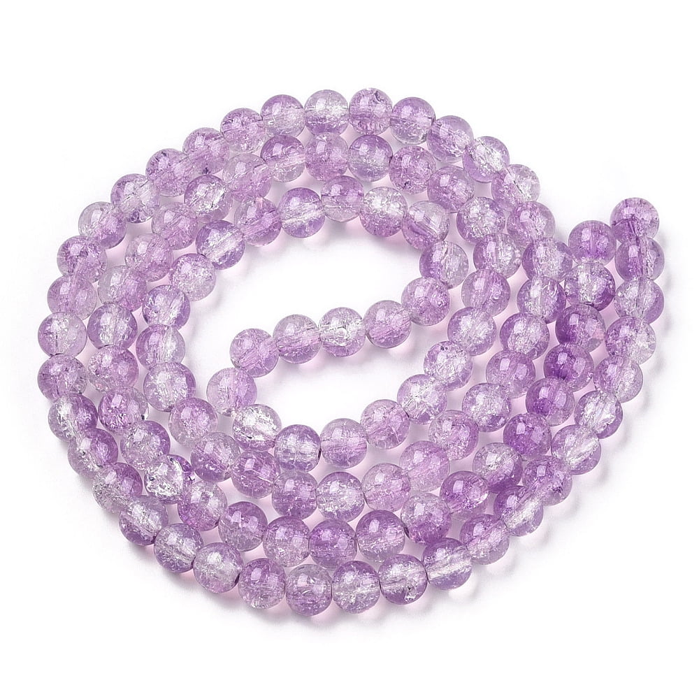 Transparent Baking Painted Glass Beads Strands Imitation Opalite Round Lilac 6x5mm Hole: 1.2mm about 147pcs/strand 31.10 inch(79cm)