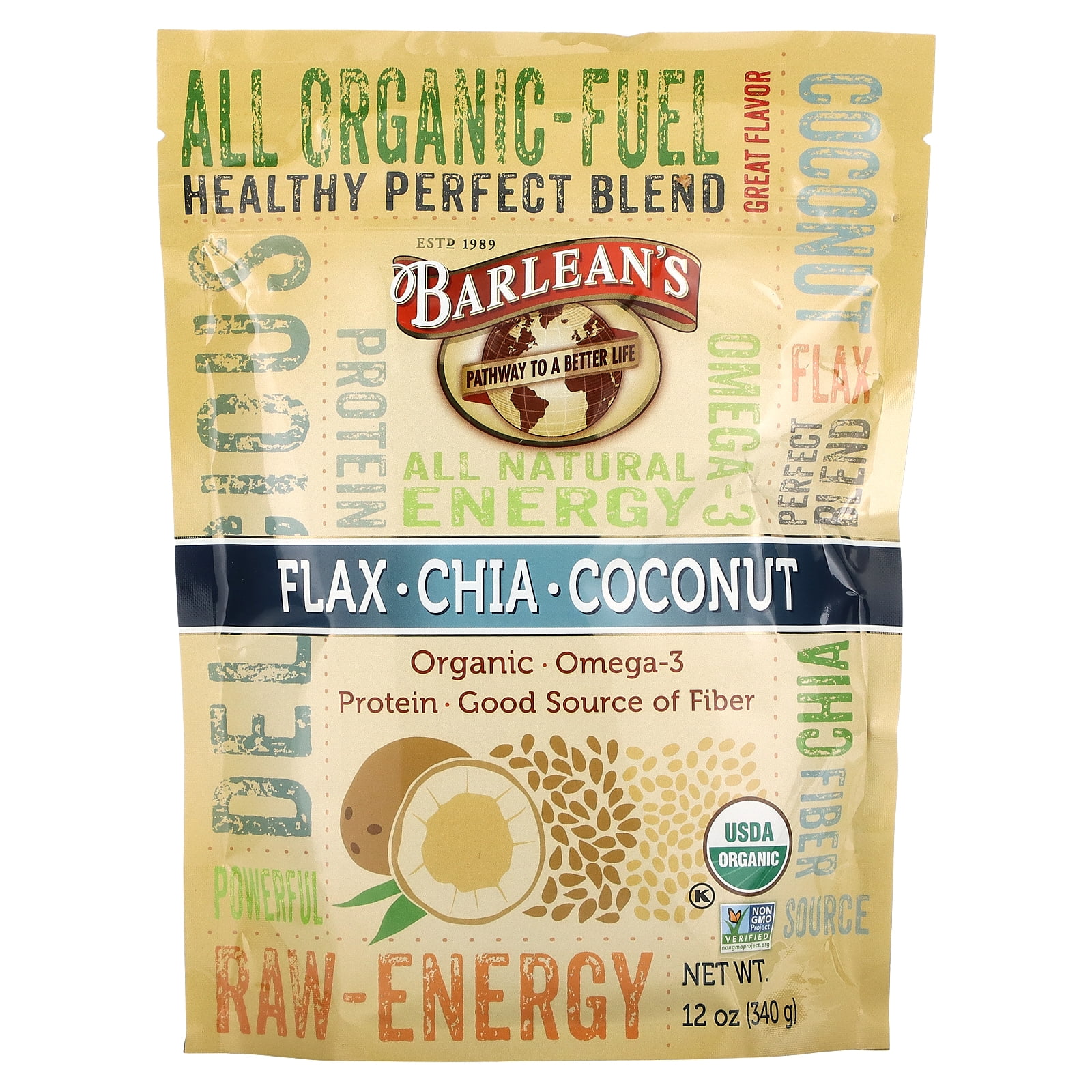 Barleans Organic Oils Barleans  Flax, Chia, Coconut, 12 oz