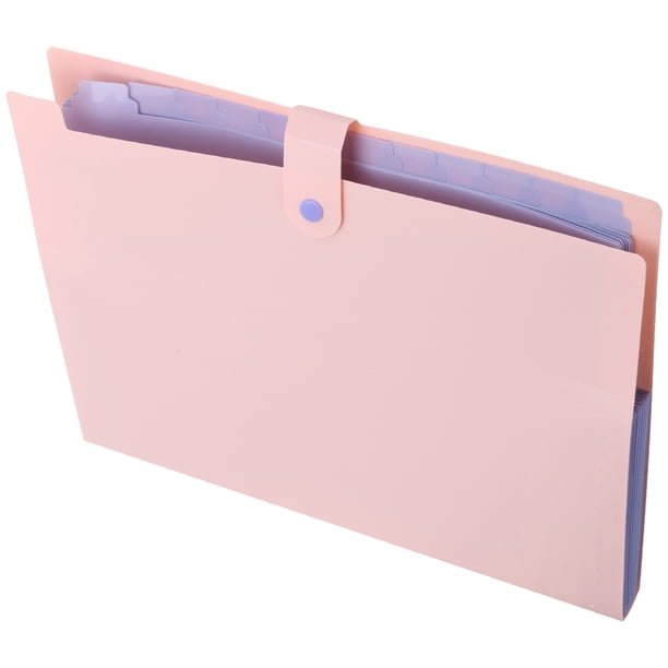 Bolsas Para Carpetas De Archivos A4, Organizador De Documentos Multicapa, Bolsillos De Información Para Almacenamiento De Papel, Color Rosa