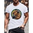 thumbnail image 1 of Short Sleeve Creative Capybara Play Video Game Print Tee Shirt for Summer, Tees for Men, 1 of 6