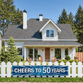 thumbnail image 6 of Cheers to 50 Years Celebration Banner Blue Anniversary Background Backdrop Milestone Party Supplies Event Decor Photography Props Decorations, 6 of 8
