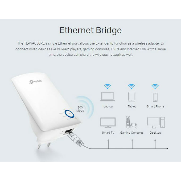 accent Høflig Definition TP-Link TL-WA850RE | 300Mbps Universal Wi-Fi Range Extender | Boost Your  Wireless Network - Walmart.com