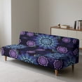 thumbnail image 4 of SCRAWLGOD Boho Mandala Marble Print Armless Futon Cover Washable Anti Scratch Furniture Protector Sofa Slipcover with Elastic Bottom Anti Slip Sofa Bed Covers for Dogs, 4 of 9