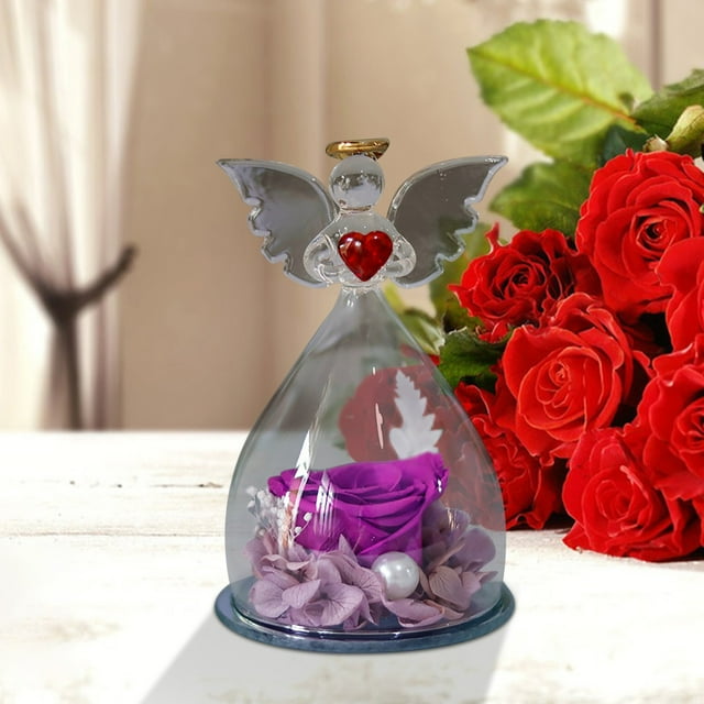 HIGERH Natural Immortal Flowers Gift Box | Preserved Real Roses In Glass Dome | Handmade Eternal Floral Arrangement for Anniversary & Valentine'S Day