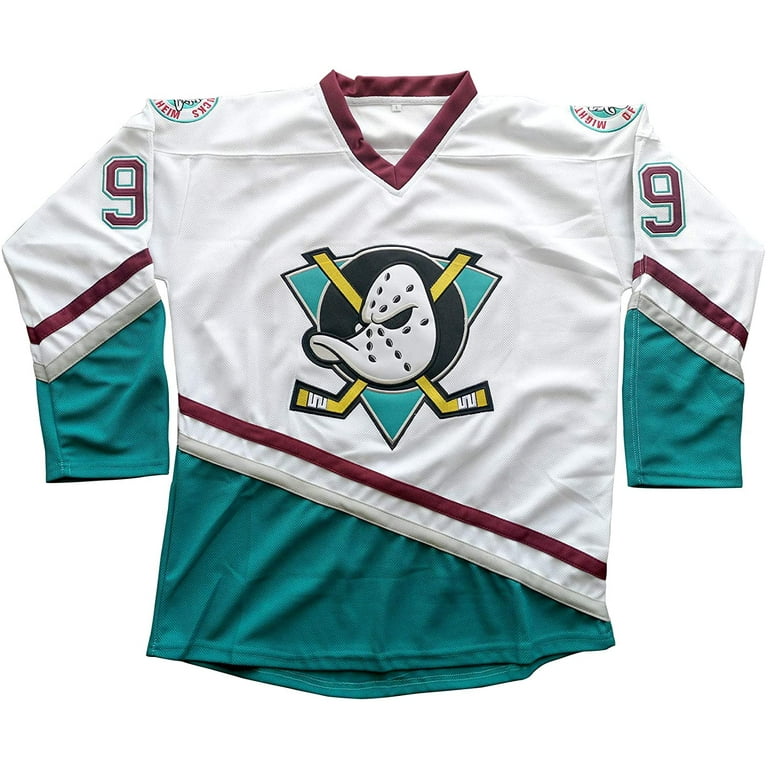 Adam Banks #99 Mighty Ducks Movie Hockey Jersey White Green