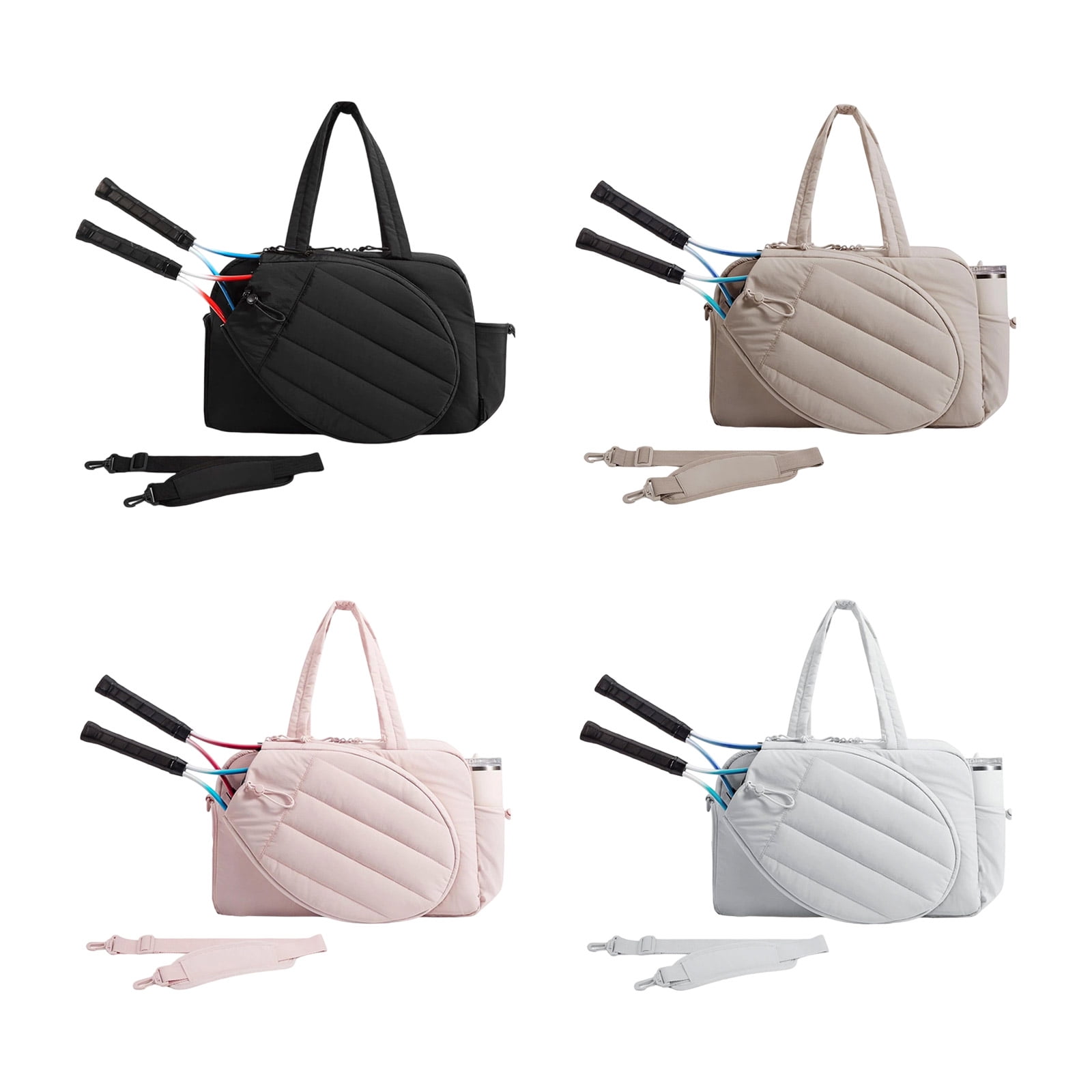Nylon Tennis Bag With Front Storage For 2 Rackets Reinforced Handles For Active Lover Sport Casual Use